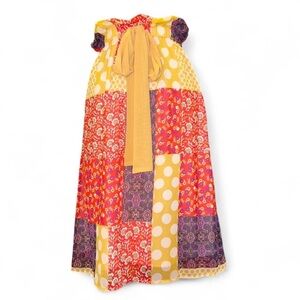 Colorful Patchwork Midi Skirt Size Small